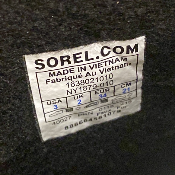 🎉 EUC! 🎉 SOREL Joan of Artic Black Waterproof Boot, Youth Little Kid Size 3 - Picture 5 of 6